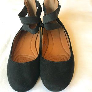 Black Ballet Flats with Criss Cross Straps